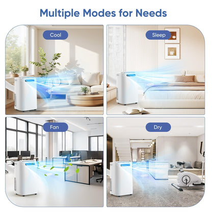 14000 Btu Portable Air Conditioners,Cools Up To 700 Sq.Ft,Portable Ac Unit With Remote Control,Cooling,Fan,Dehumidification,Slee