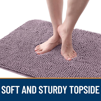 OLANLY Dog Door Mat for Muddy Paws 70x46, Absorbs Moisture and Dirt, Absorbent Non-Slip Washable Doormat, Quick Dry Chenille Mud Mat for Dogs, Entry Indoor Entryway Carpet for Inside Floor, Deep Plum