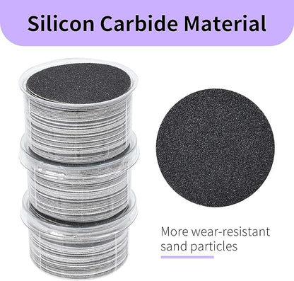 120PCS Coarse 80 Grit Replaceable Sandpaper Discs for Electric Foot Callus Removers - 42mm Heavy-Duty Foot File Refills - Fast Dead Skin & Callus Removal