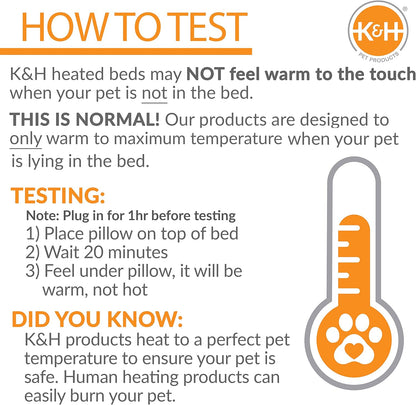 K&H Pet Products Heated Cat Bed for Large Cats, Thermo-Kitty Mod Dream Pod Heated Cat Cave Tent House Bed for Indoor, Warming, Washable Cushion, Waterproof Heater, Safety Listed - 22in Round Green