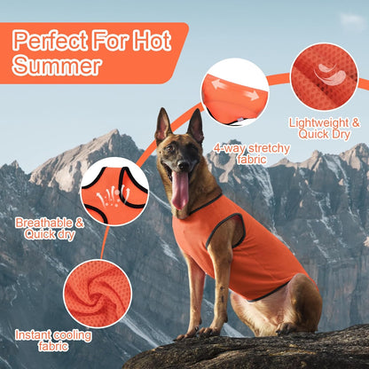 2 Pack Cooling Shirts for Dogs, Lightweight Mesh Breathable Dog Clothes for Medium Dogs Boy Girl,Sports Fan Pet T-Shirts for Dog&Cat Puppy Vest Pet Apparel - XL