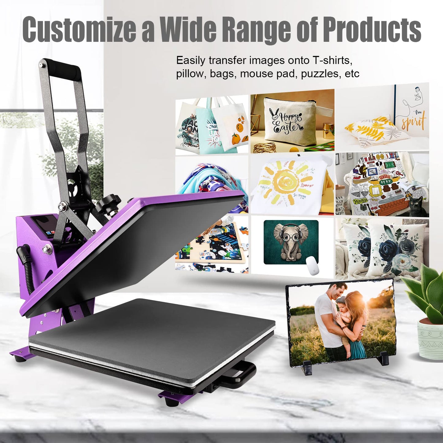 BetterSub Heat Press Machine 15x15 Inch, Digital Slide Out Drawer Heat Press for T-Shirts, 1000W Heat Press Machine for DTF, Sublimation, HTV Transfers, with LCD Control Panel & Pressure Adjustment