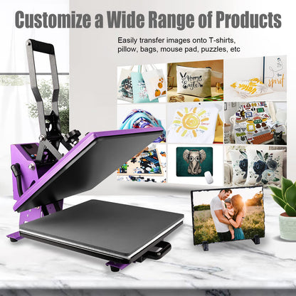 BetterSub Heat Press Machine 15x15 Inch, Digital Slide Out Drawer Heat Press for T-Shirts, 1000W Heat Press Machine for DTF, Sublimation, HTV Transfers, with LCD Control Panel & Pressure Adjustment