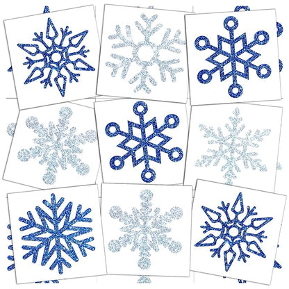 Kathfly 180 Pcs Snowflake Temporary Tattoos Winter Christmas Glitter Sticker Party Decorations Supplies Favors Gifts Cute Apparel Accessories for Body Face Women Party Supplies(Snowflake)