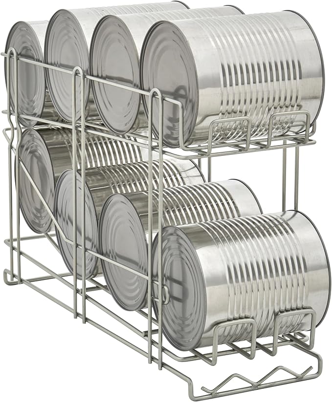 Commercial Wire Can Rack 3-Pack, Holds (12) #5 Cans or (8) #10 Cans, FIFO Design, Durable Metal Can Rack for Restaurants (28W-671)