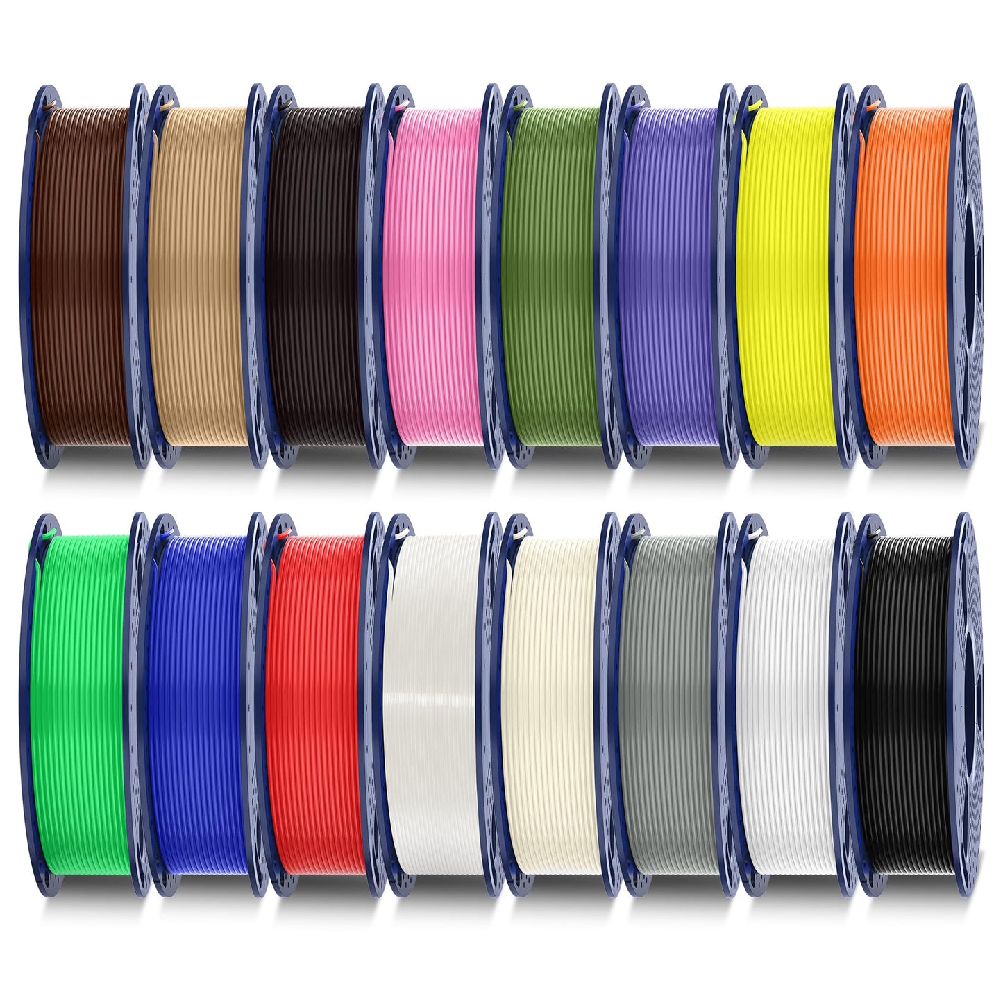 SUNLU PLA Plus Filament 16 Color Bundle Multicolor, PLA+ 3D Printer Filament 1.75mm, Mini Spool, Individually Vacuum Packed, 16 Pack.