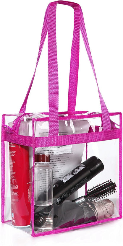 BAGAIL Clear Bags 12x6x12 Stadium Approved Clear Tote Bag with Zipper Closure Crossbody Shoulder Bag with Adjustable Strap