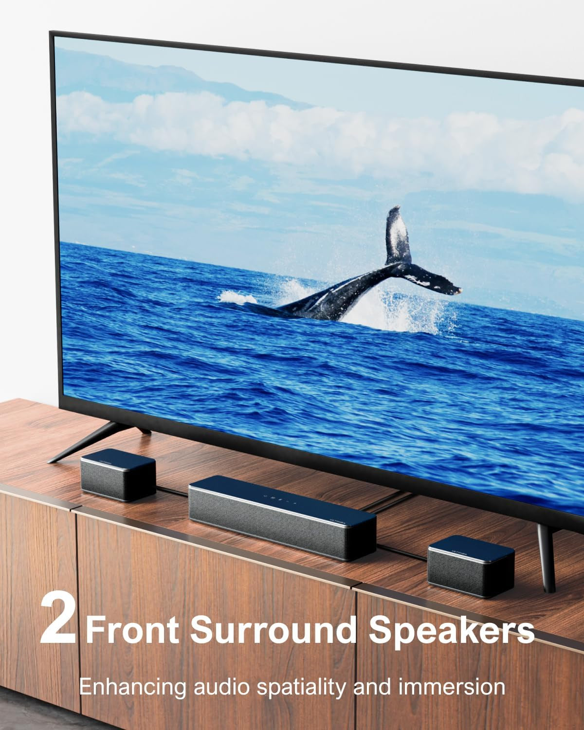 7.1Ch Soundbar with Wireless Subwoofer, Virtual Surround Sound System for TV, App Control, 410W Peak Power, Sound Bar for TV, 4 Wired Surround Speakers, Home Theater Sound System Poseidon D70