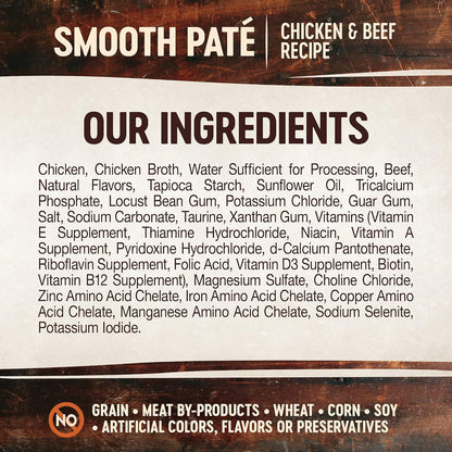 Wellness CORE Tiny Tasters Pate Adult Wet Cat Food, Natural, Protein-Rich, Grain Free, 1.75 Ounce Pouch, 12 Pack (Chicken & Beef)