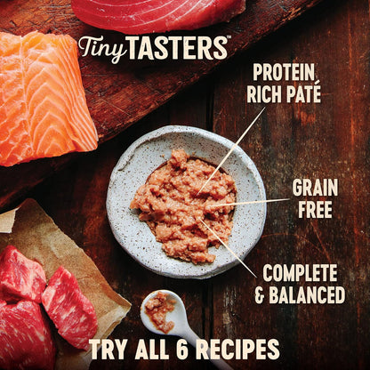 Wellness CORE Tiny Tasters Pate Adult Wet Cat Food, Natural, Protein-Rich, Grain Free, 1.75 Ounce Pouch, 12 Pack (Chicken & Beef)