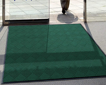 M+A Matting WaterHog Diamond | Commercial-Grade Entrance Mat with Rubber Border – Indoor/Outdoor, Quick Drying, Stain Resistant Door Mat (Evergreen, 3' x 4')