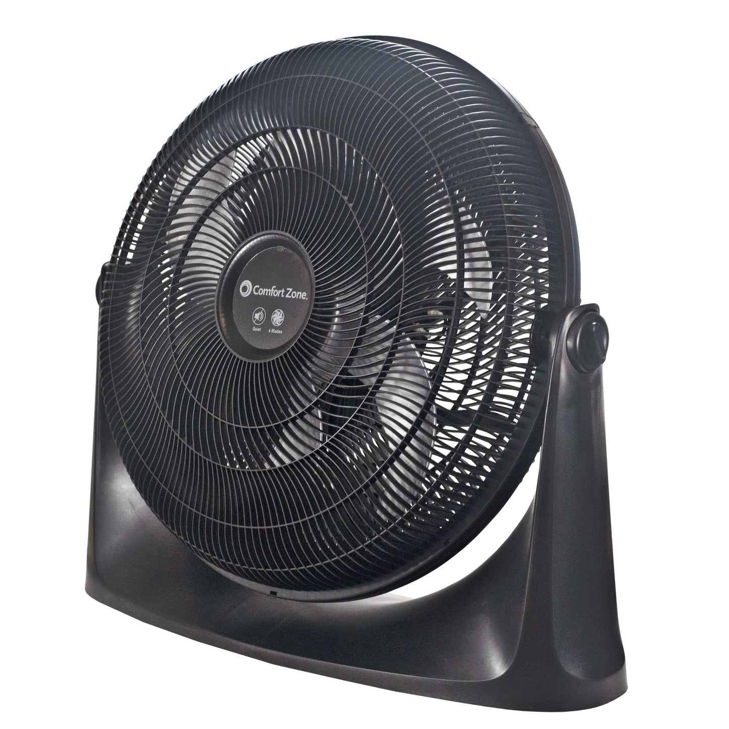 Comfort Zone Powrcurve High Velocity Floor Fan With Wall-Mounting Capabilities, 20 Inch, 3 Speed, 180 Degree Adjustable Tilt, Id