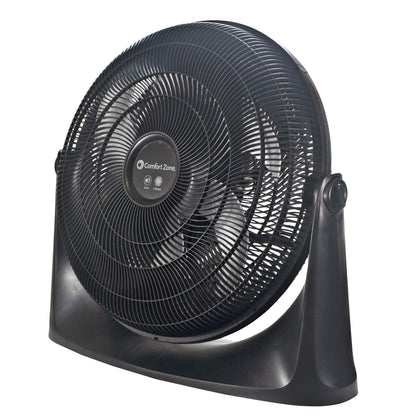 Comfort Zone Powrcurve High Velocity Floor Fan With Wall-Mounting Capabilities, 20 Inch, 3 Speed, 180 Degree Adjustable Tilt, Id