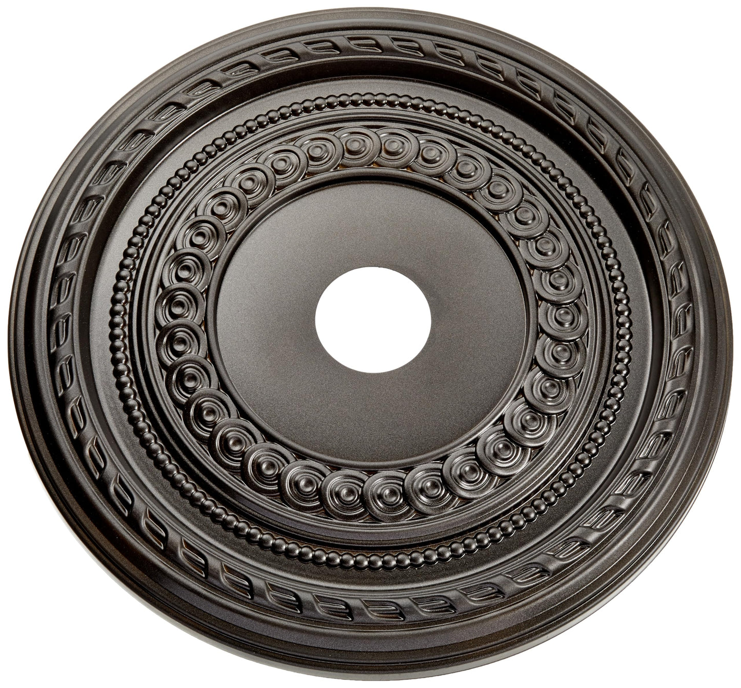 22Od X 3 1/2Id X 1P Cole Thermoformed Pvc Ceiling Medallion (Fits Canopies Up To 6), Metallic Black Night
