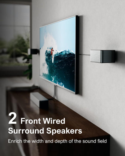 7.1 Surround Sound System for TV with Dolby Atmos, 460W Sound Bar for TV with 6.5" Subwoofer, APP Control, 4 Wired Surround Speakers, Home Theater Sound System, Poseidon D80 (2025 Upgrade)
