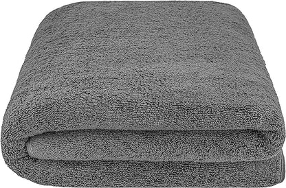 American Soft Linen Oversized Bath Sheet 40x80 Extra Large for Bathroom, 600 GSM 100% Cotton Turkish Jumbo Bathsheet Towels for Adults, Dark Gray Bath Sheet