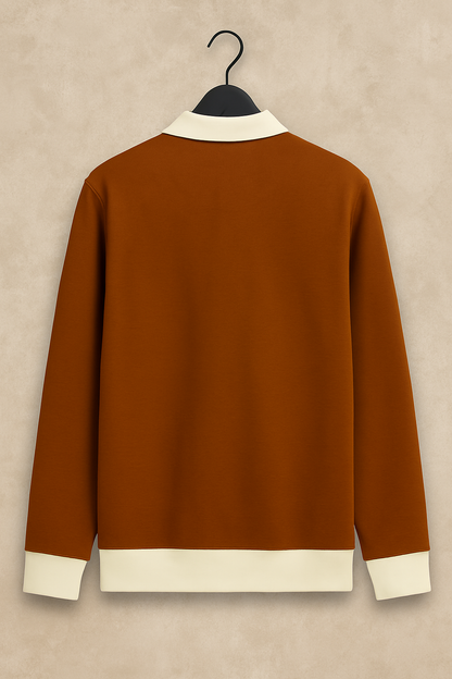 Premium Import Quality Half-Zip Sweatshirt – Contrast Collar | Casual Comfort Wear