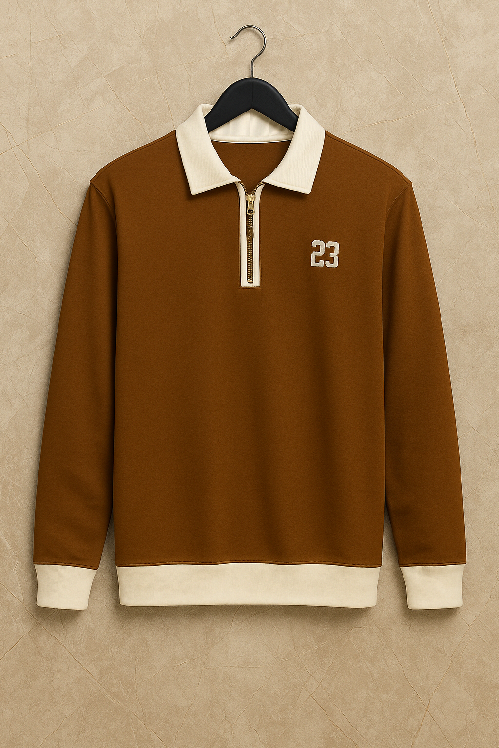 Premium Import Quality Half-Zip Sweatshirt – Contrast Collar | Casual Comfort Wear