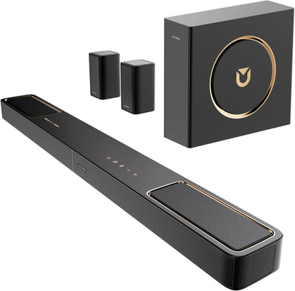 5.1.2Ch Sound Bar with Dolby Atmos, Surround Sound System for TV with 2 Surround Speakers, Sound Bar for Smart TV, Soundbar with Subwoofer for Home Theater, BT 5.4, HDMI Earc, Skywave F40
