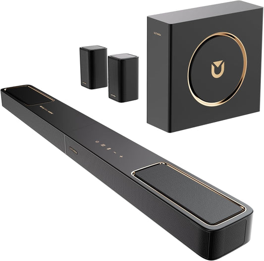 5.1.2Ch Sound Bar with Dolby Atmos, Surround Sound System for TV with 2 Surround Speakers, Sound Bar for Smart TV, Soundbar with Subwoofer for Home Theater, BT 5.4, HDMI Earc, Skywave F40