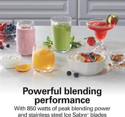 Blender for Smoothies with 5 Functions Including Auto Smoothie Cycle, Wave Action System for Ultra Smooth Results, 850 Watts, 40Oz BPA Free Glass Jar, Stainless Steel (56208)
