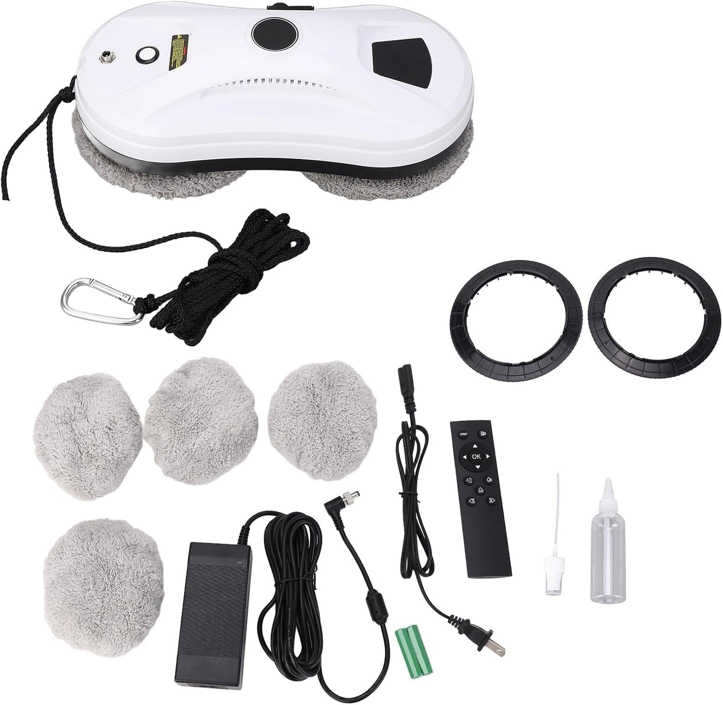 Robot Vacuum, 2800Pa Suction Power Glass Cleaning Robot with 8 Cloth Window Cleaning Ai Automatic Window Cleaner (US Plug 100 to 240V)