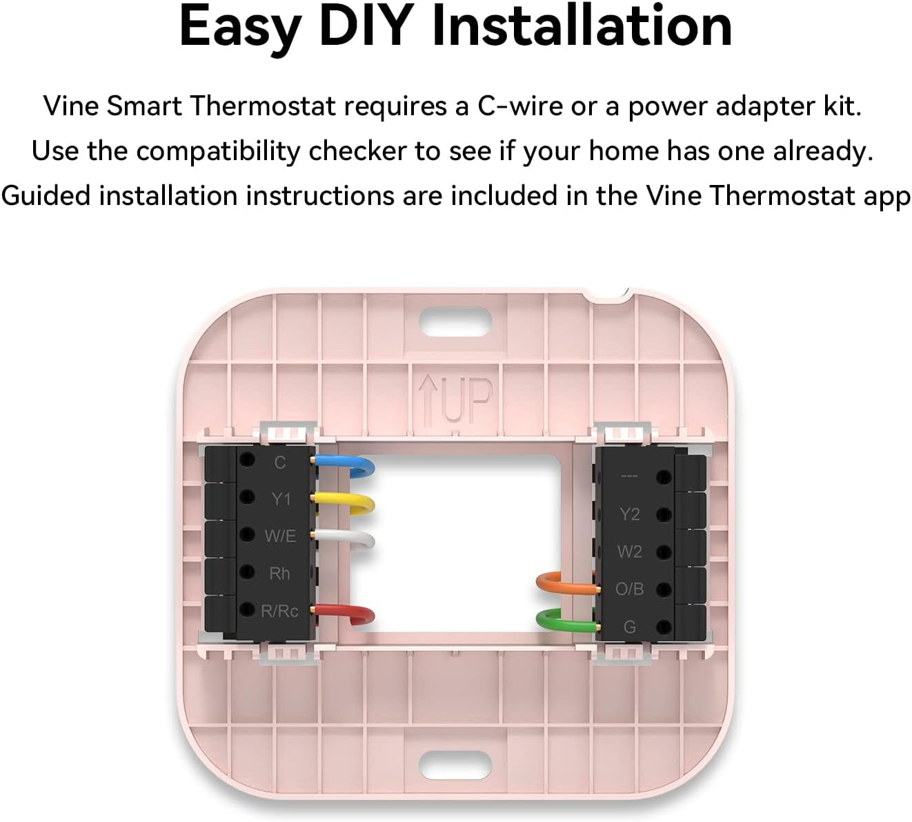 Smart Thermostat for Home TJ-560, Wifi Programmable Thermostat, Compatible with Alexa and Google Assistant, Energy Saving, 4 Inches Touch Screen, C-Wire Required, DIY Installation, Pink